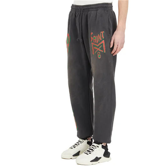 SAINT MXXXXXX PANTALONE IN COTONE STAMPA LOGO