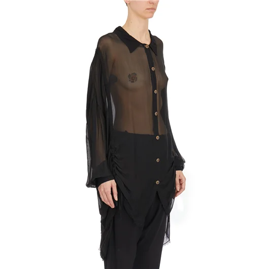 SANCTAMUERTE CAMICIA OVER IN VISCOSA E SETA