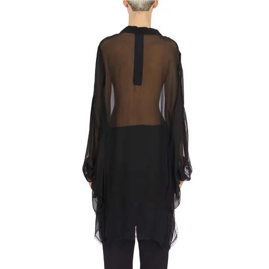 SANCTAMUERTE CAMICIA OVER IN VISCOSA E SETA