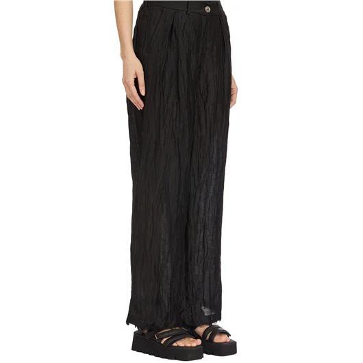 SANCTAMUERTE PANTALONI A PALAZZO IN LINO