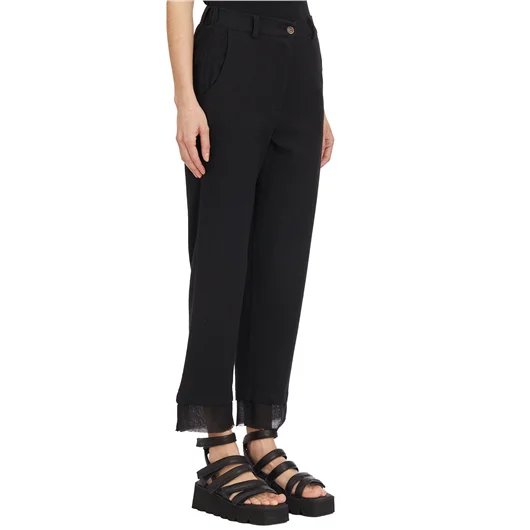 SANCTAMUERTE PANTALONI DRITTO IN COTONE OPERATO