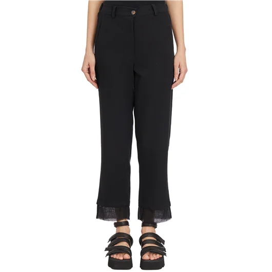 SANCTAMUERTE PANTALONI DRITTO IN COTONE OPERATO