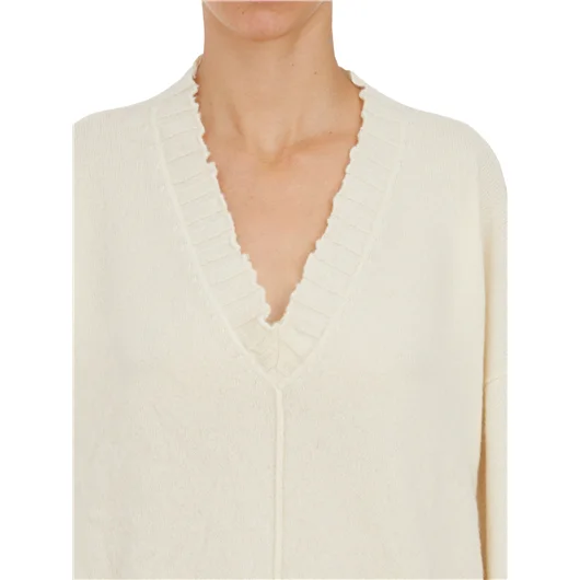 SERIENUMERICA MAGLIA IN CASHMERE SCOLLO A V