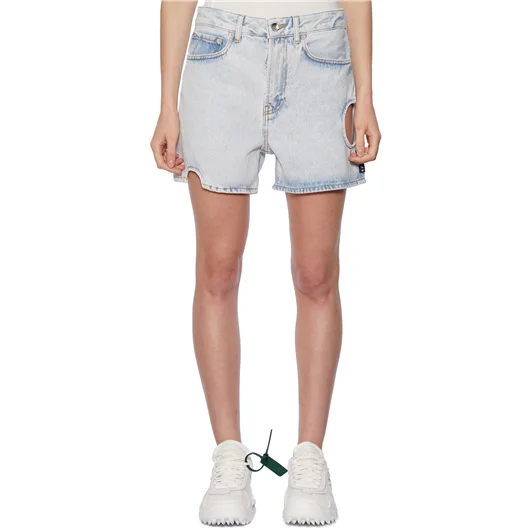 OFF-WHITE CO VIRGIL ABLOH SHORTS IN DENIM METEOR STRAIGHT