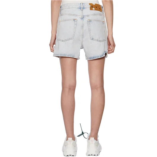 OFF-WHITE CO VIRGIL ABLOH SHORTS IN DENIM METEOR STRAIGHT