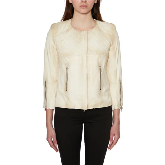 SWORD GIACCA IN PELLE CON ZIP