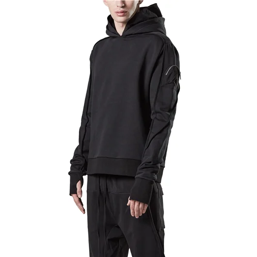 THOM KROM FELPA CON CAPPUCCIO E TASCHINO