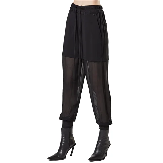 THOM KROM PANTALONI SEMITRASPARENTI IN RAYON