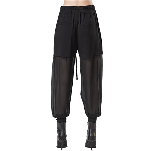 THOM KROM PANTALONI SEMITRASPARENTI IN RAYON