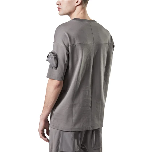 THOM KROM T-SHIRT OVERSIZE CON TASCHINO