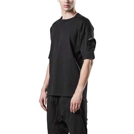 THOM KROM T-SHIRT OVERSIZE CON TASCHINO
