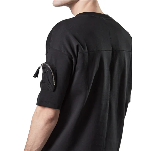 THOM KROM T-SHIRT OVERSIZE CON TASCHINO