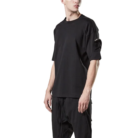 THOM KROM T-SHIRT OVERSIZE CON TASCHINO