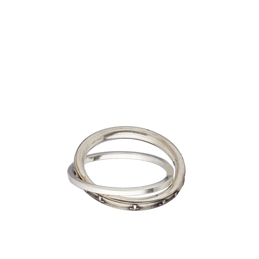 WERKSTATT:MUNCHEN ANELLO DOPPIO IN ARGENTO