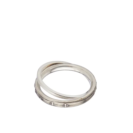 WERKSTATT:MUNCHEN ANELLO DOPPIO IN ARGENTO