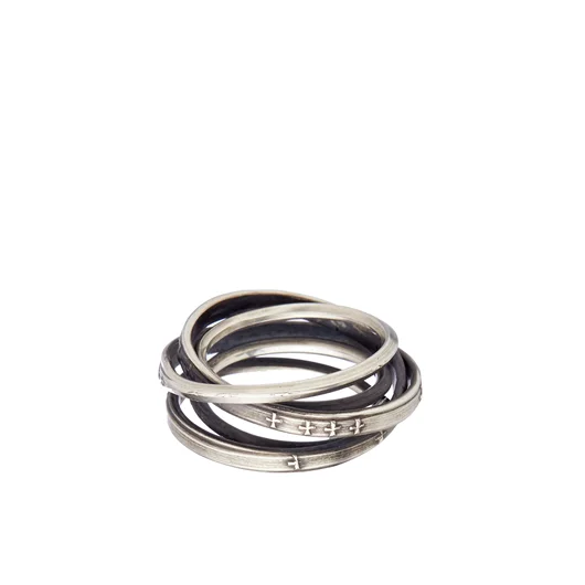 WERKSTATT:MUNCHEN ANELLO INCROCIATO IN ARGENTO