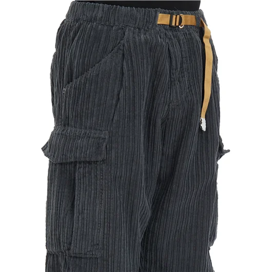 WHITE SAND PANTALONE CARGO IN VELLUTO