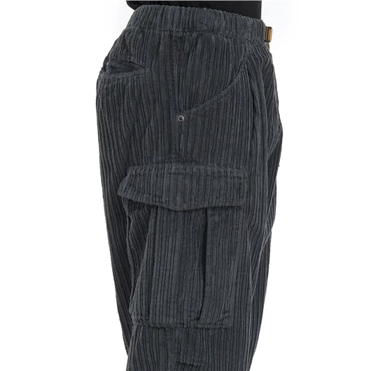 WHITE SAND PANTALONE CARGO IN VELLUTO