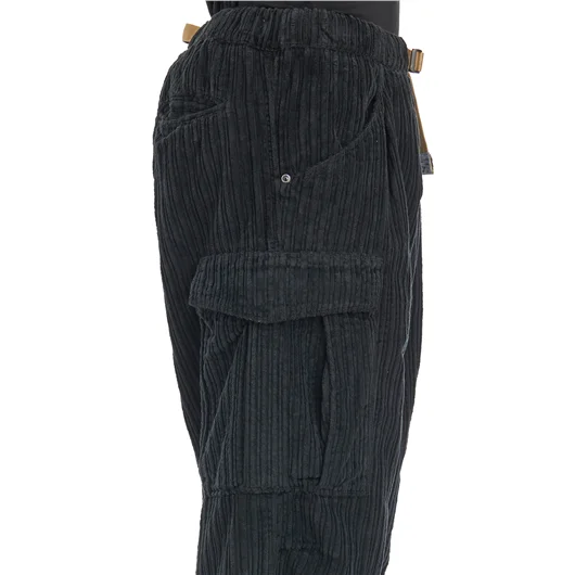 WHITE SAND PANTALONE CARGO IN VELLUTO