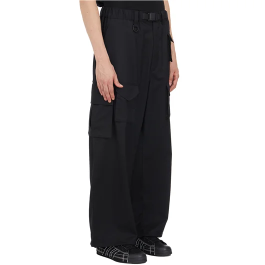 Y-3 PANTALONE CARGO IN LANA