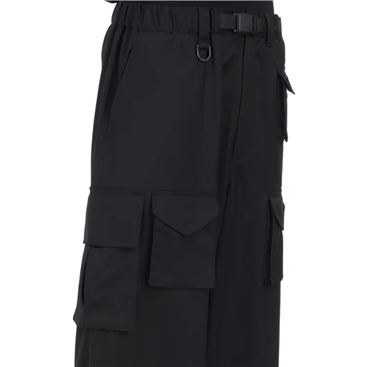Y-3 PANTALONE CARGO IN LANA