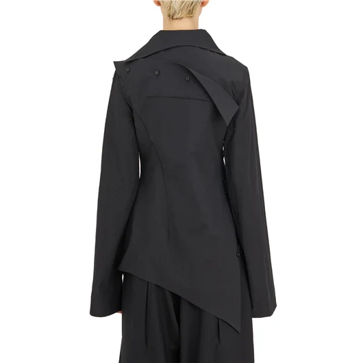 YEHUAFAN CAMICIA ASIMMETRICA IN COTONE