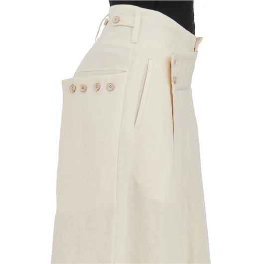 YEHUAFAN PANTALONE AMPIO IN COTONE E LINO