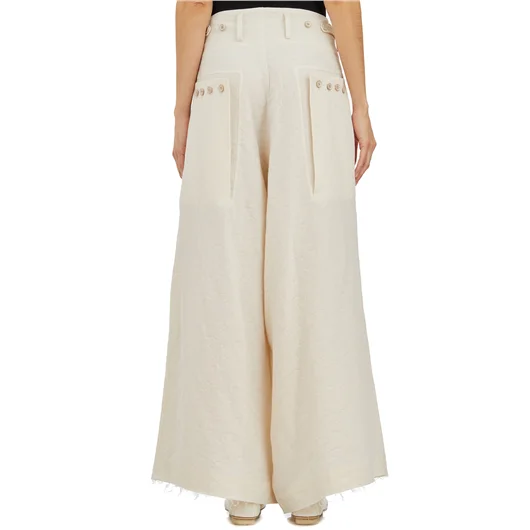 YEHUAFAN PANTALONE AMPIO IN COTONE E LINO