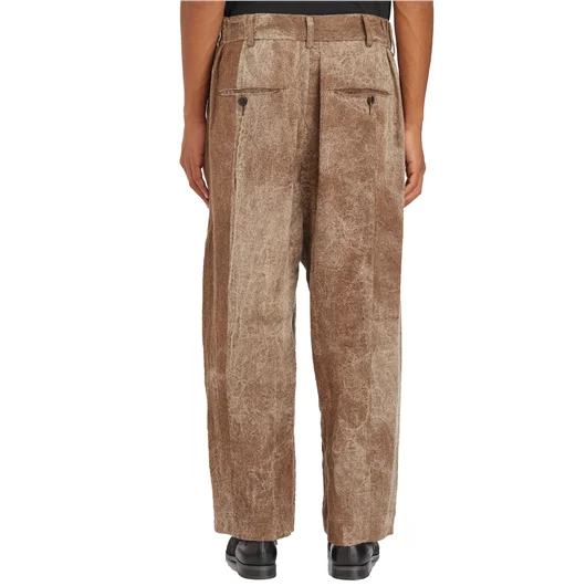 ZIGGY CHEN PANTALONE TAPERED JACQUARD IN LINO