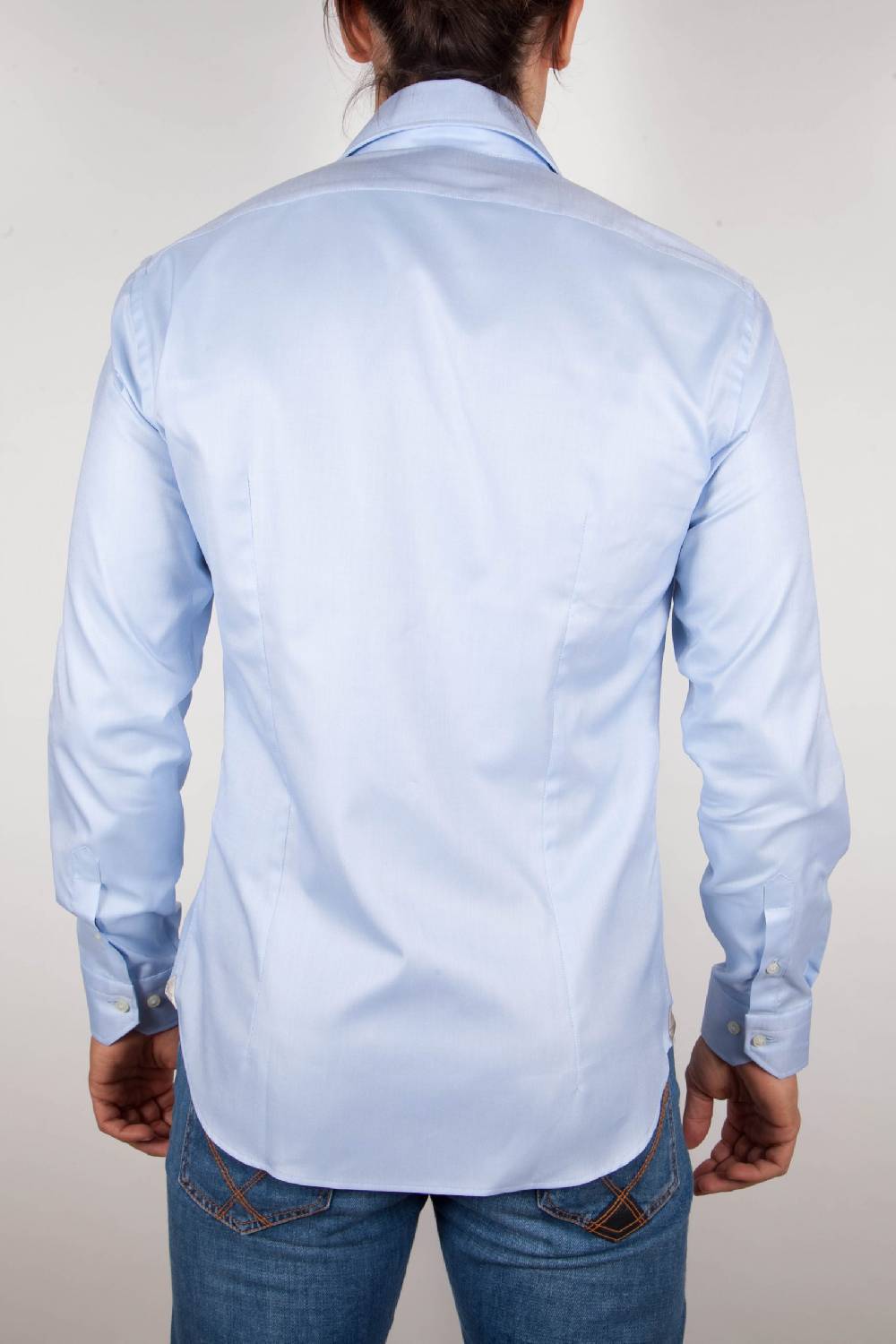 Poggianti Camicia Celeste Oxford Collo Francese C06-2