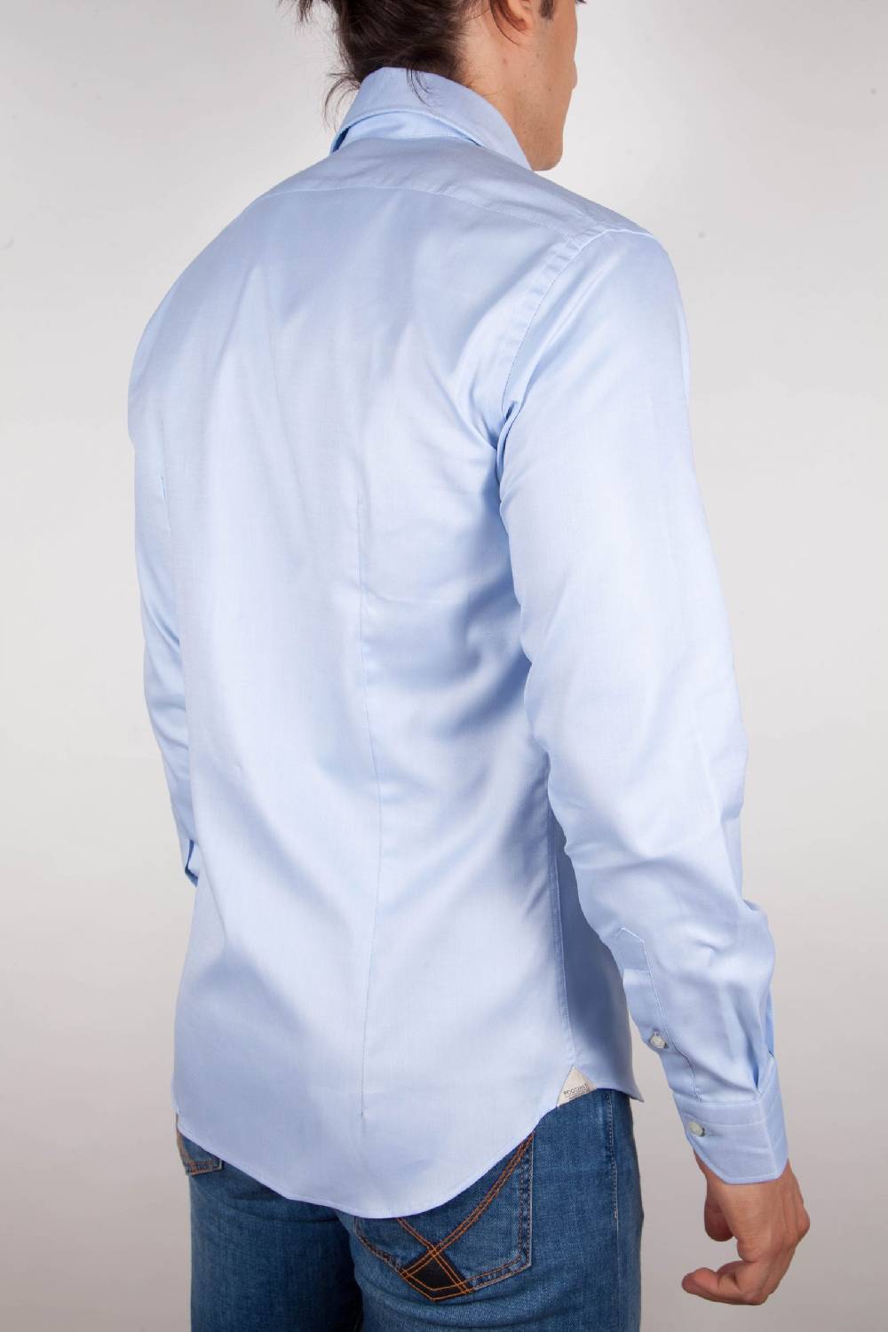 Poggianti Camicia Celeste Oxford Collo Francese C06-2