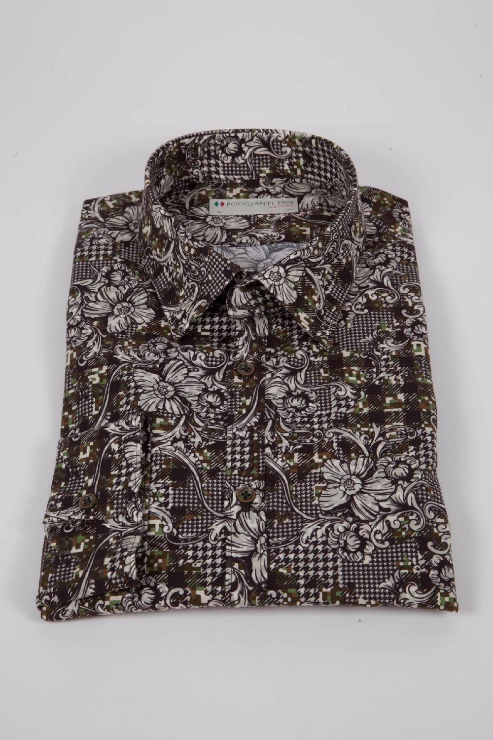 Poggianti Camicia con stampa camouflage PISA-UBB-528-01