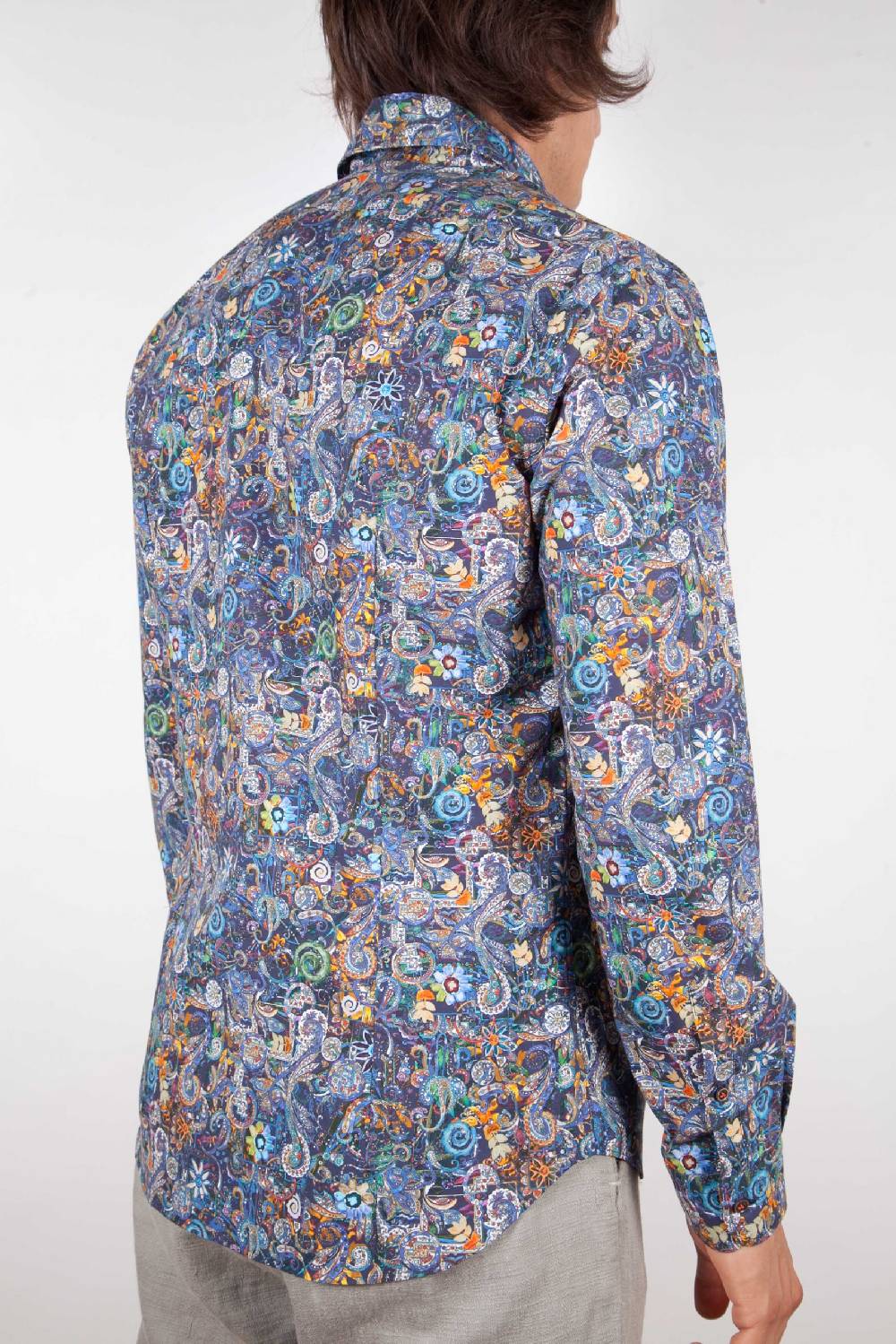 Poggianti Camicia Fantasia Collo Morbido Multicolor