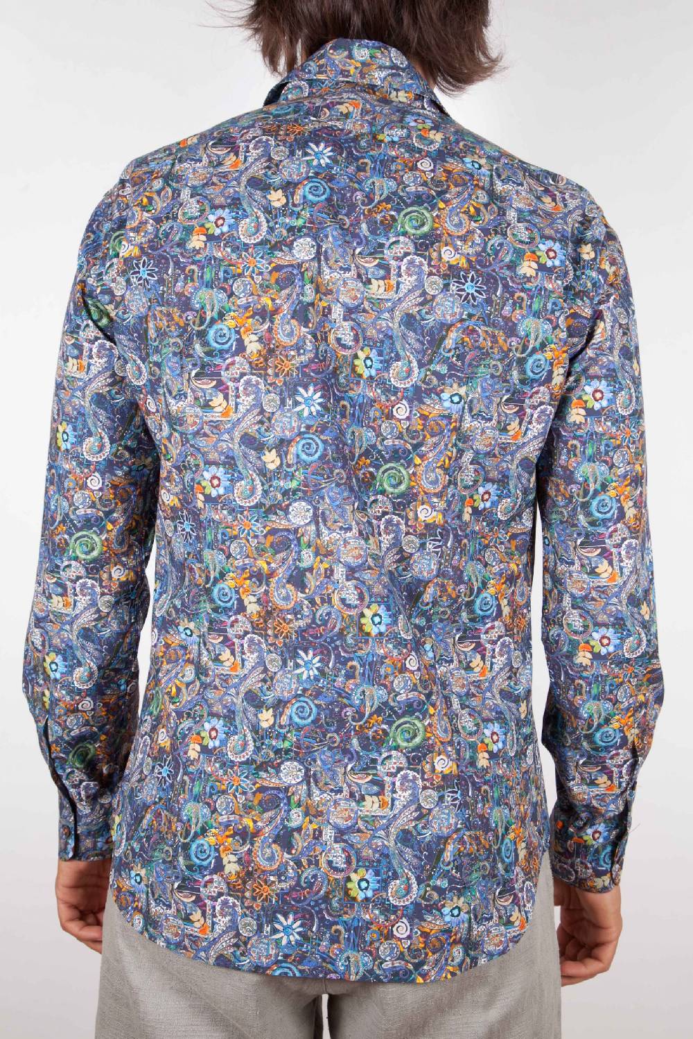 Poggianti Camicia Fantasia Collo Morbido Multicolor