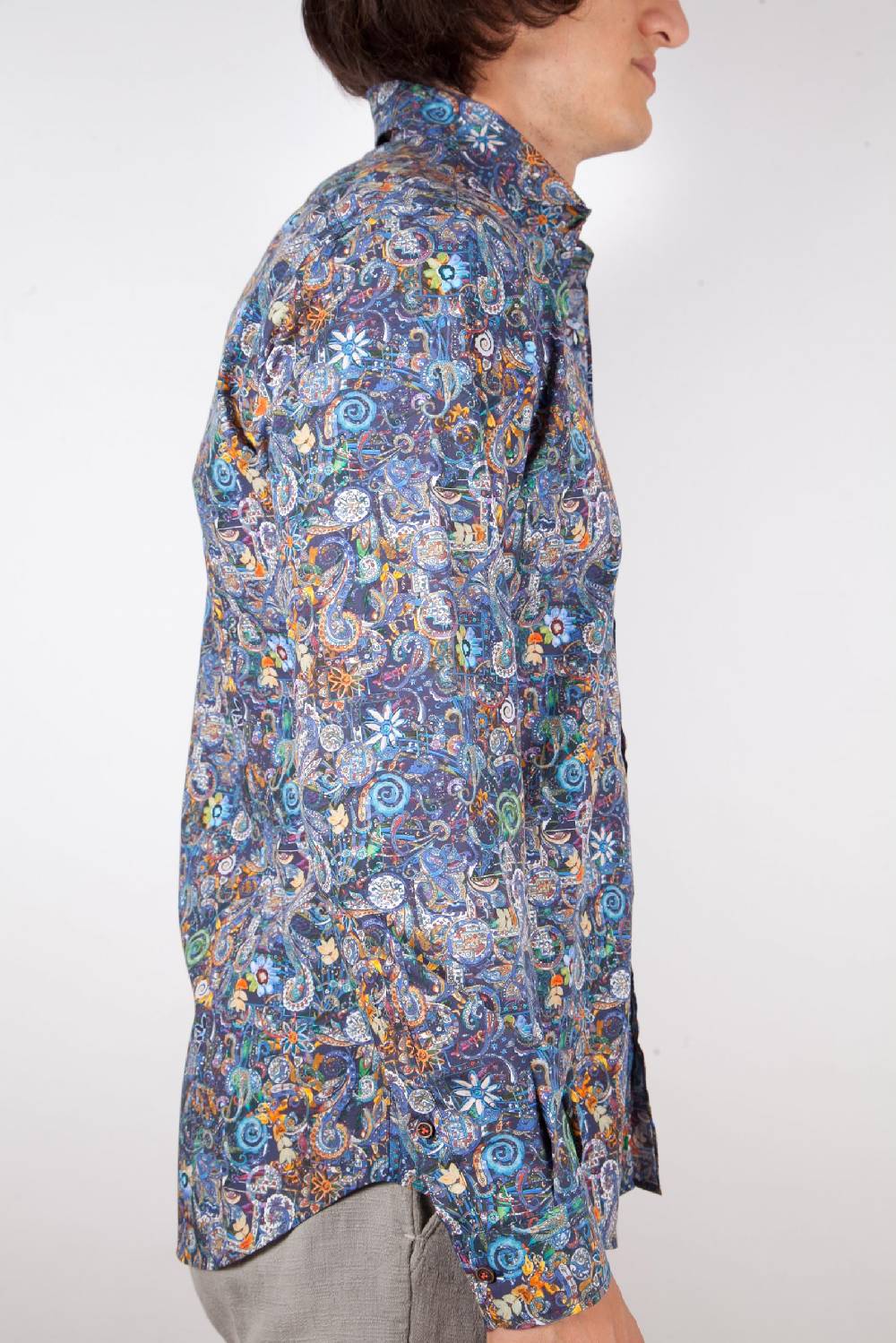 Poggianti Camicia Fantasia Collo Morbido Multicolor