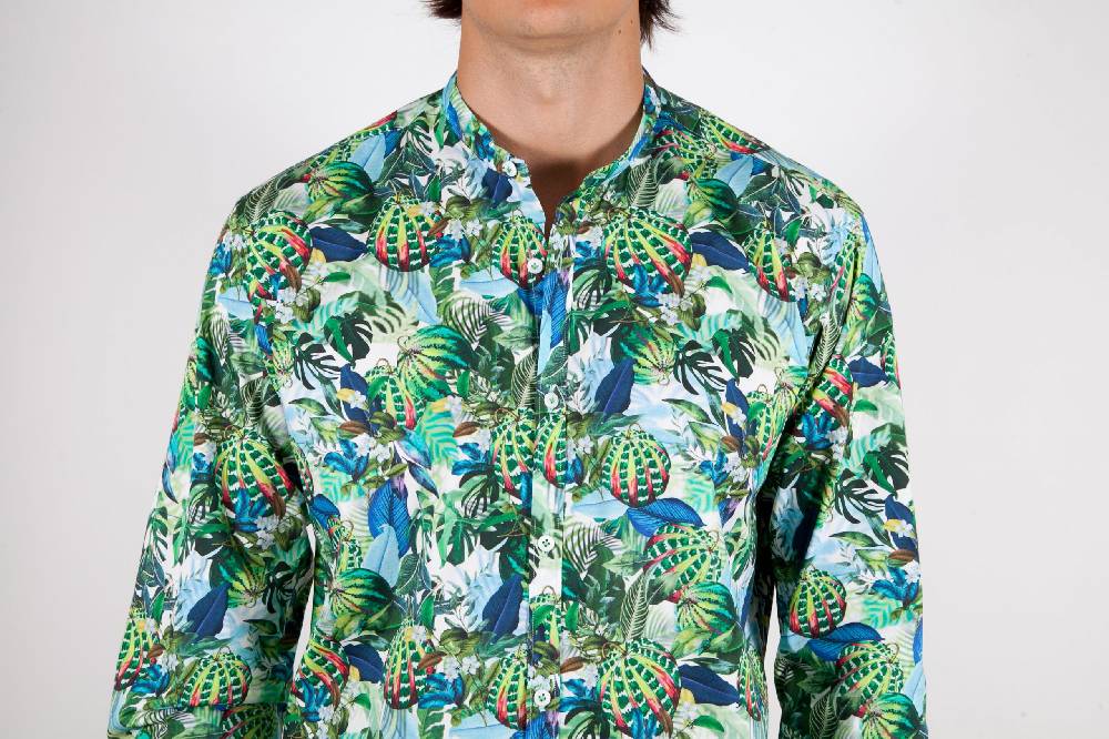 Poggianti Camicia Fantasia Collo Morbido Multicolor 363