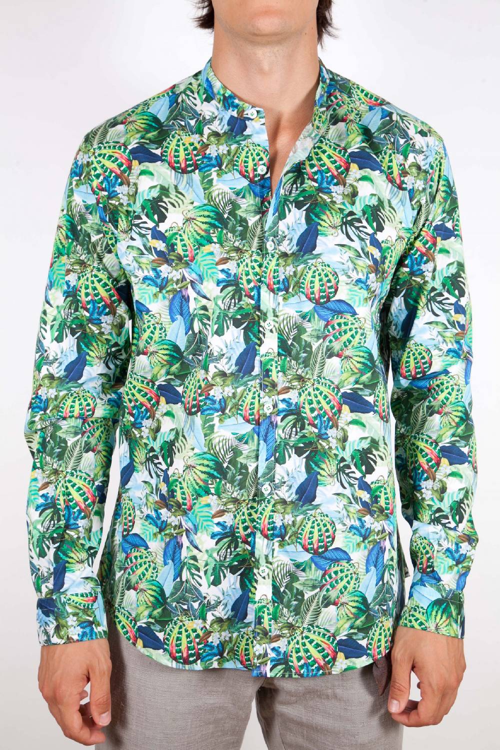 Poggianti Camicia Fantasia Collo Morbido Multicolor 363