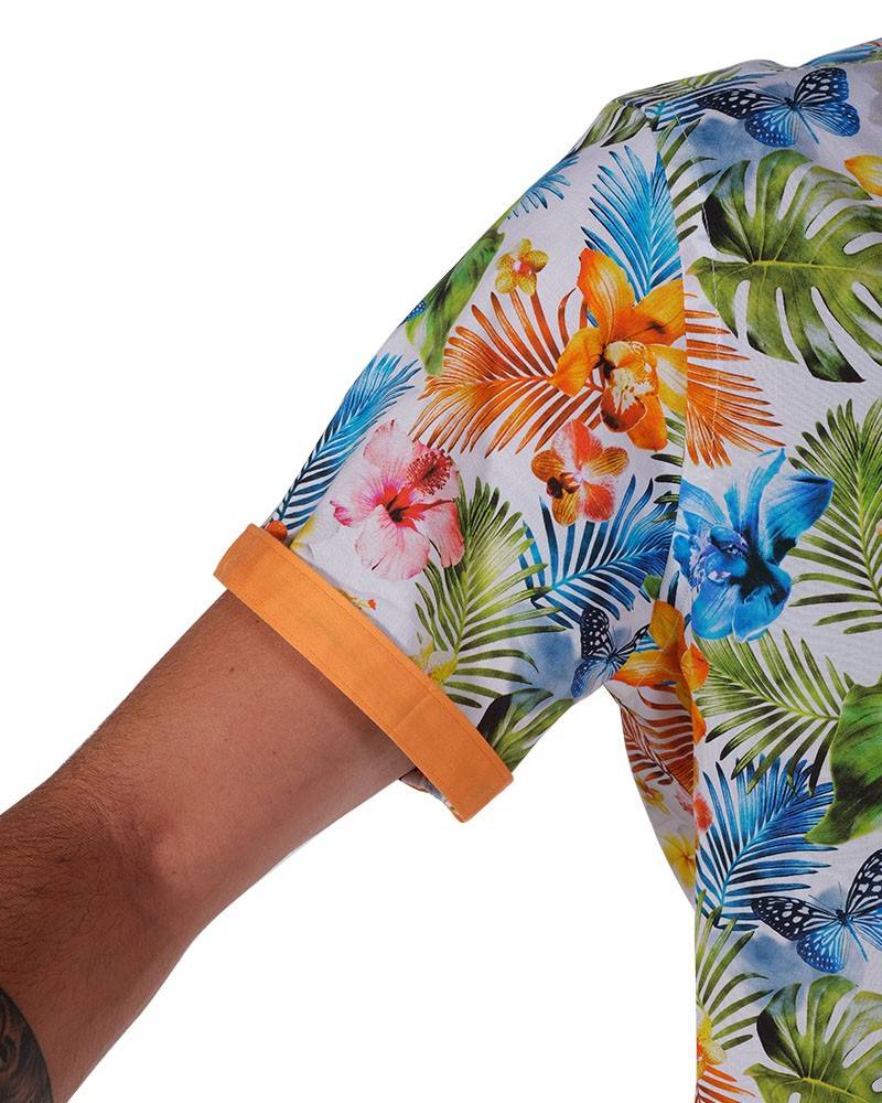 Poggianti Camicia Fantasia Collo Morbido Multicolore