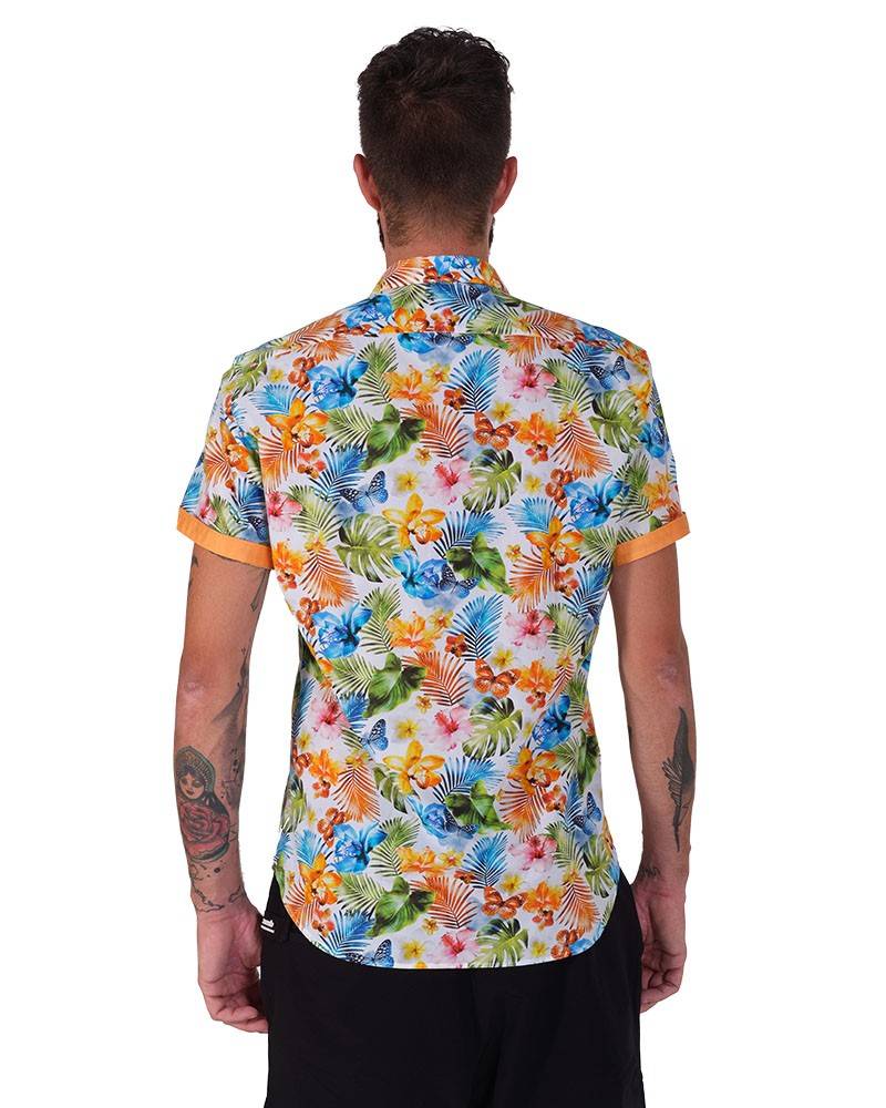 Poggianti Camicia Fantasia Collo Morbido Multicolore