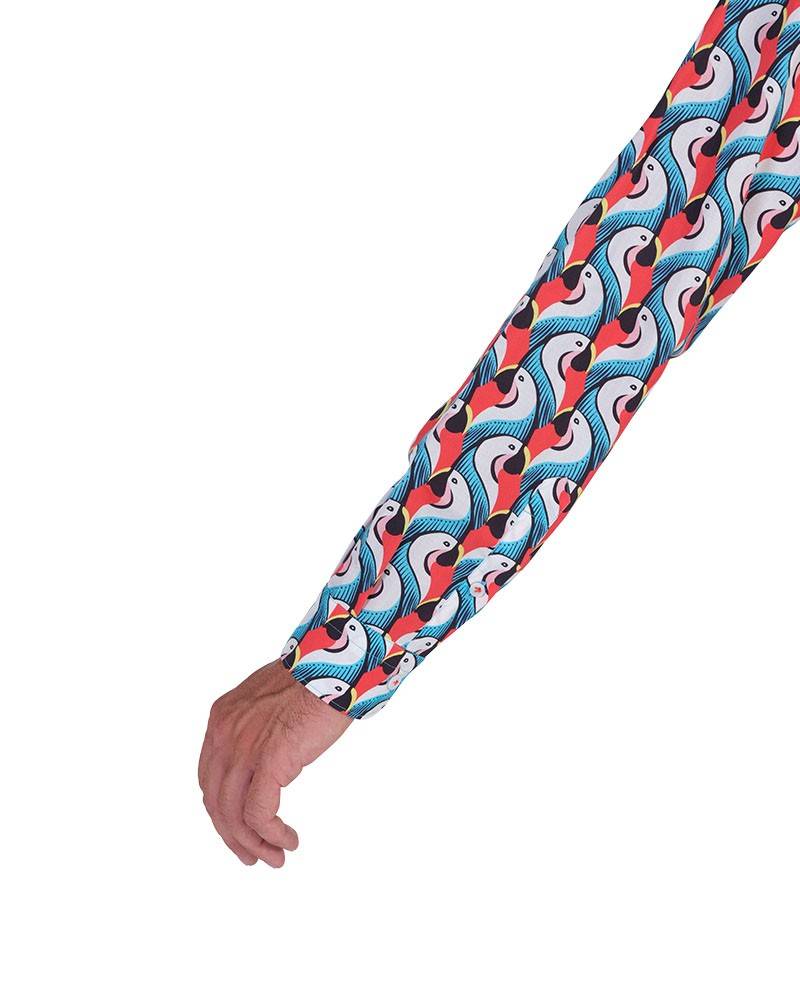 Poggianti Camicia Fantasia Collo Morbido Multicolore