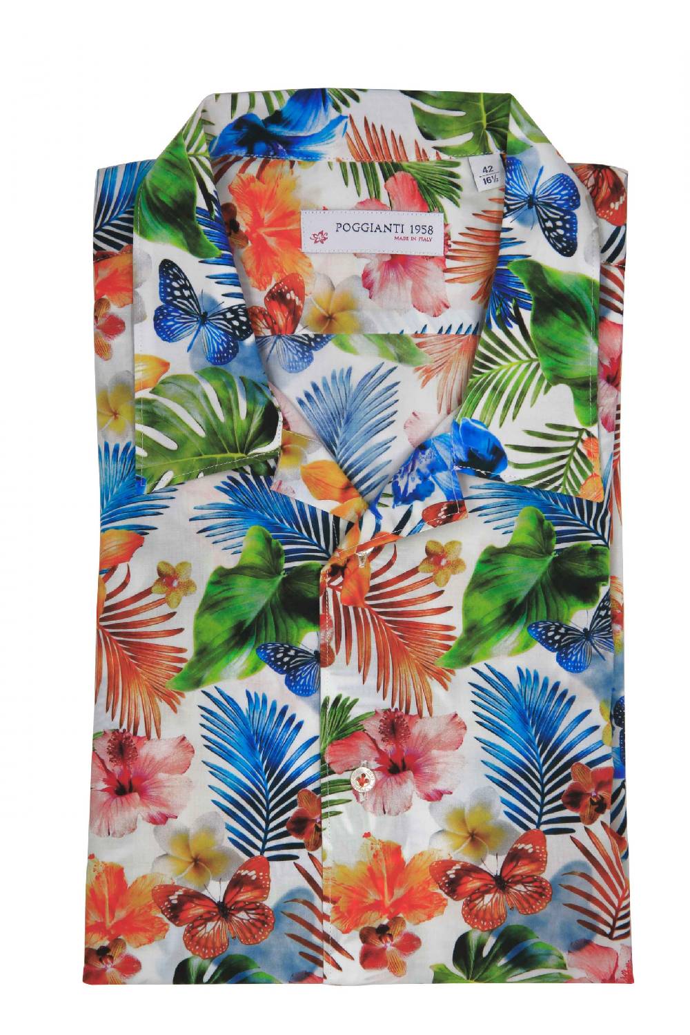 Poggianti Camicia Fantasia Collo Morbido Multicolore