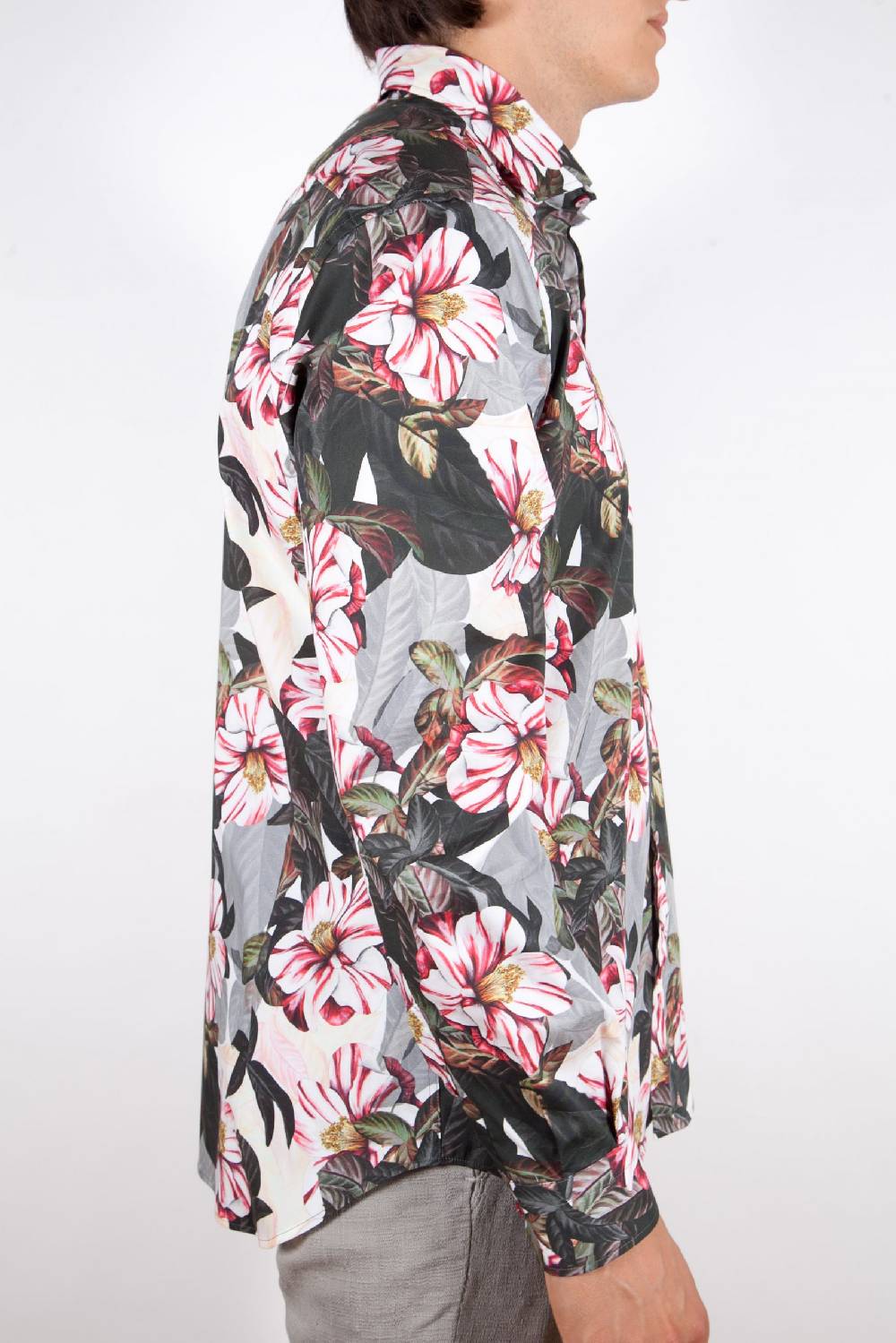 Poggianti Camicia Fantasia Stretch Collo Italiano 365-01