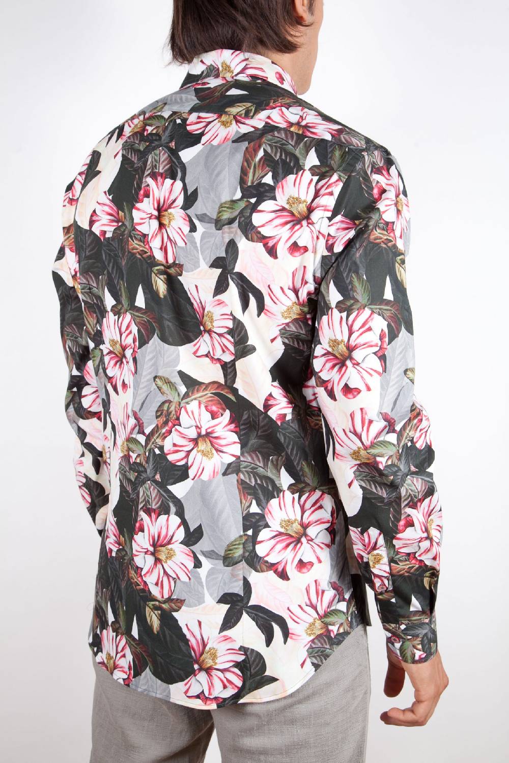 Poggianti Camicia Fantasia Stretch Collo Italiano 365-01