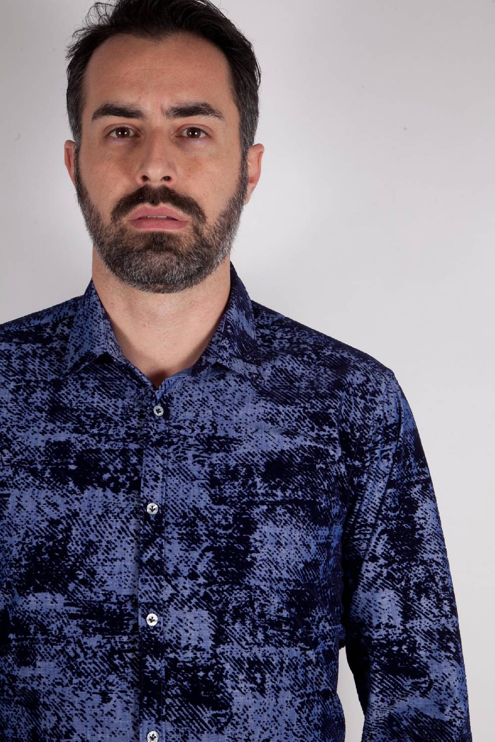 Poggianti Camicia In Denim Con Floccato PISA-66-602-01