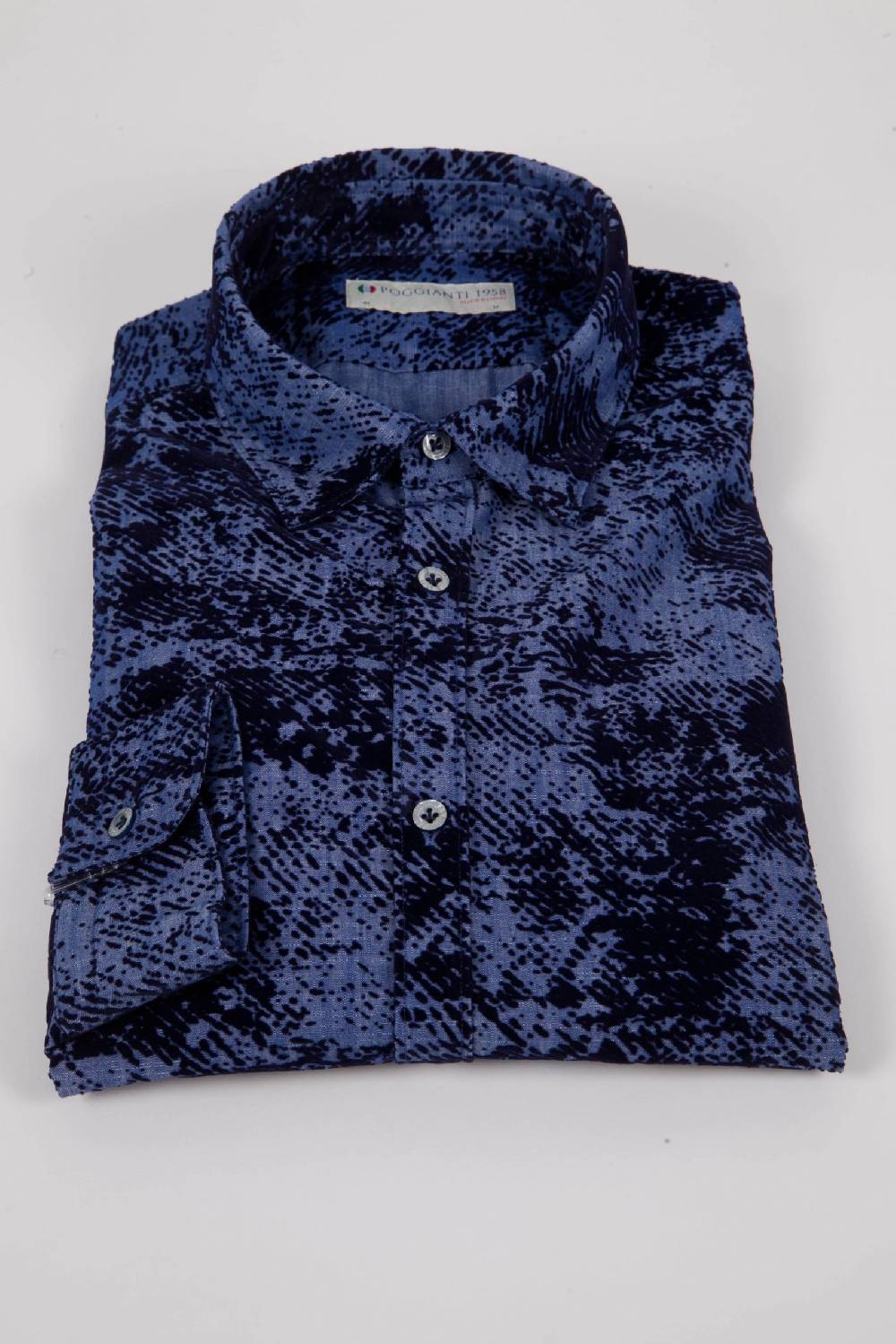 Poggianti Camicia in denim con floccato PISA-66-602-01