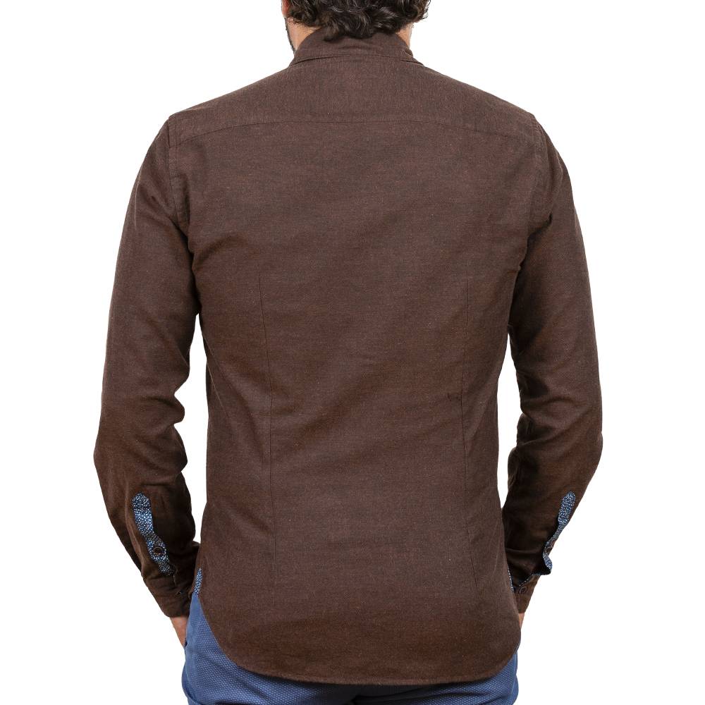 Poggianti Camicia In Flanella Con Contrasti Fantasia