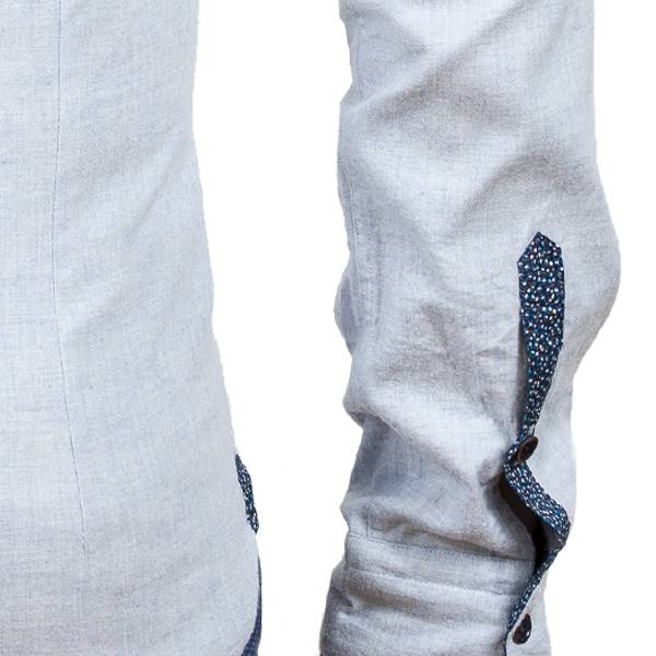 Poggianti Camicia In Flanella Con Contrasti Fantasia