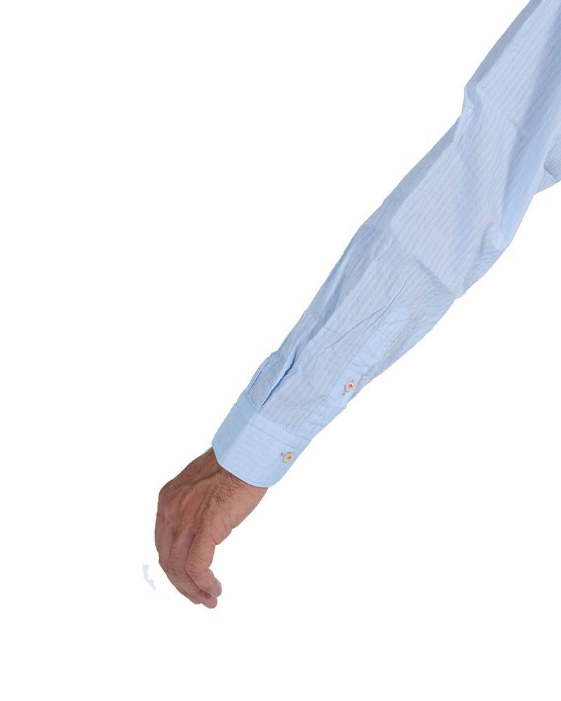 Poggianti Camicia Tinta Unita Celeste Collo Morbido