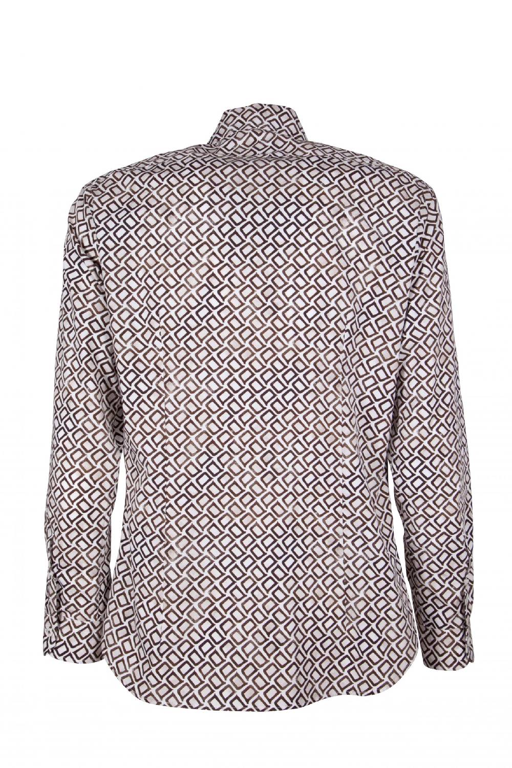 Poggianti Camicia Uomo Cotone Con Stampa Geometrica PISA-31F-140-01