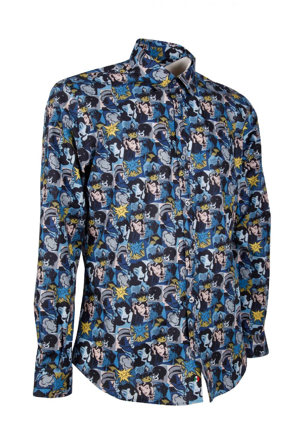 Poggianti Camicia Uomo In Cotone Con Stampa Fumetti PISA-66F-179-01